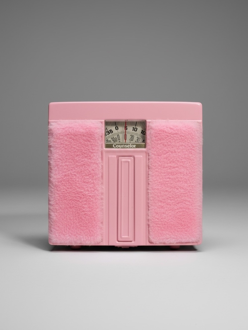 Vintage 60's Fuzzy Pink Counselor Bathroom Scale